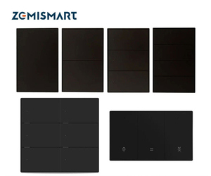 Zemismart Zigbee美国黑色壁灯开关，带中性1 2 3 4 6帮派中断器窗帘开关图亚应用阿列克谢谷歌主页 - Product Image 1