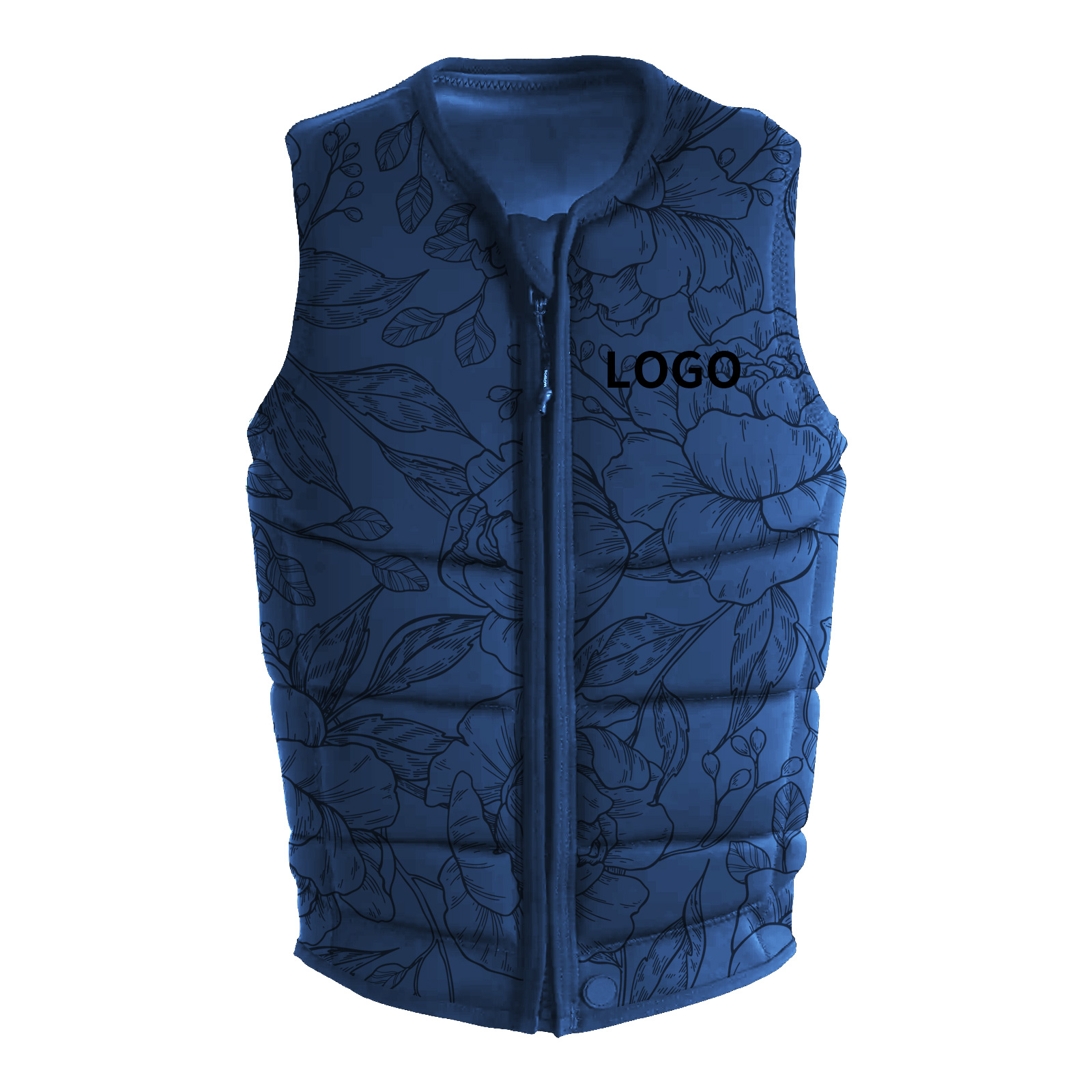 Floral bleu foncé