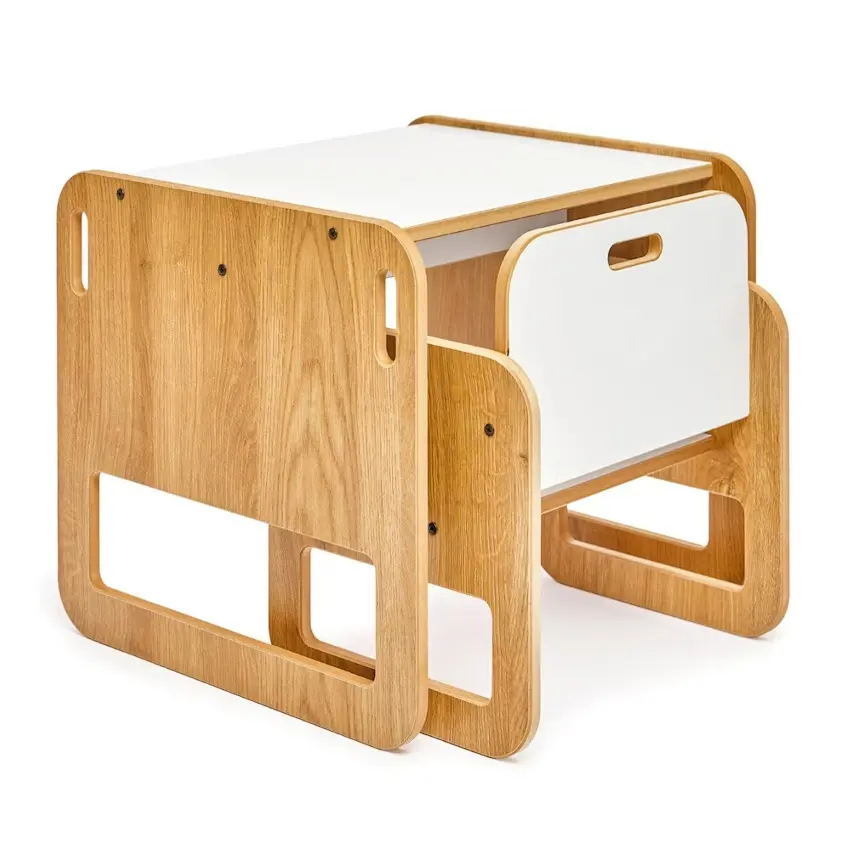 Set furnitur kayu lucu untuk anak-anak, Set meja aktivitas dan kursi montesori, Set furnitur anak