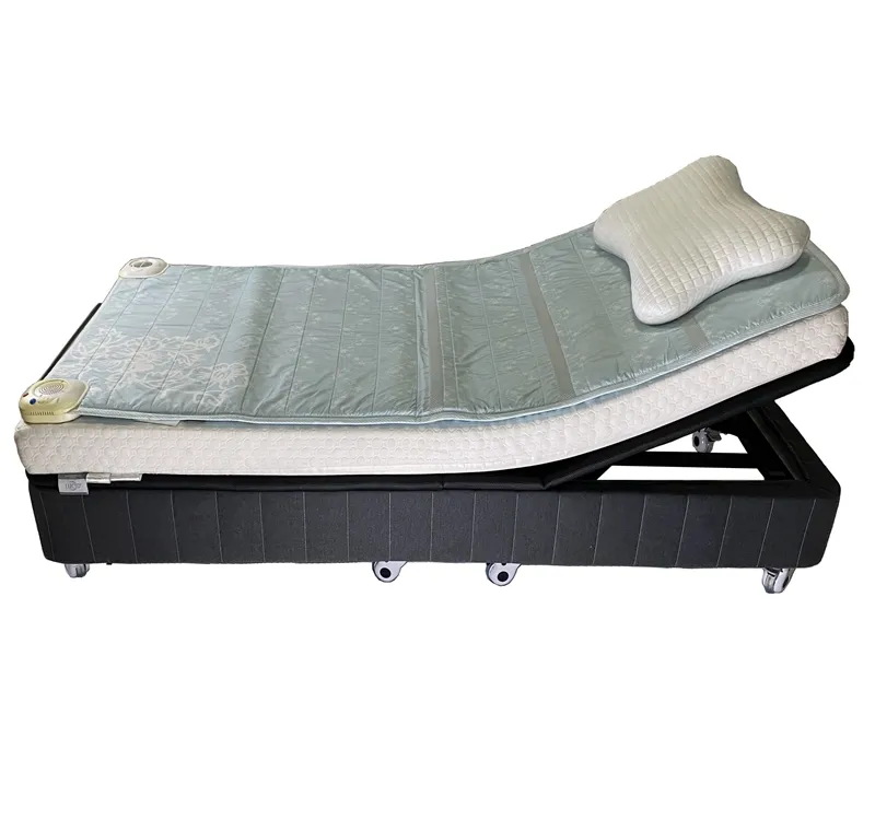 Full size Bed Base Upholstered Frame 8 wheels Head and Foot Incline Wireless Remote Control Adjustable