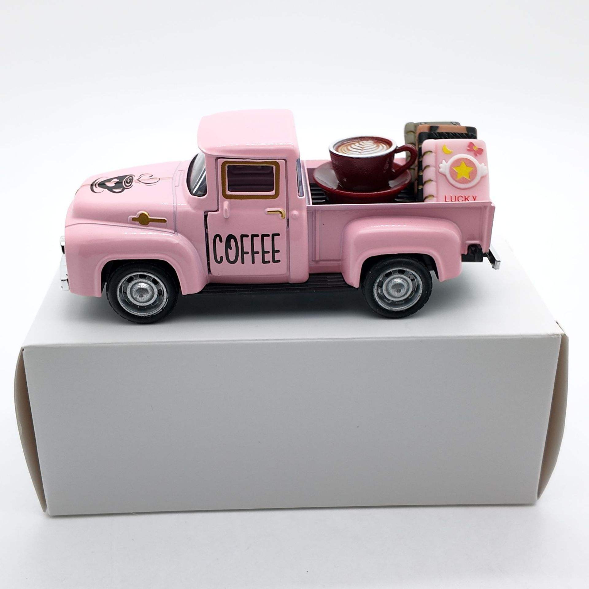 Camión Rosa + Set de Café de 1 Taza + 4 Libros