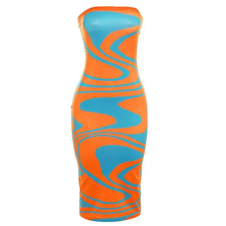 새로운 섹시한 브래지어 꽉 원피스 패션 조합 대비 색상 긴 포장 엉덩이 원피스