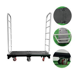 Lager Stahl Diamant Plattform Doppel griff Utility Logistik wagen Fahrzeug Tragfähigkeit U Boots wagen - Product Image 2