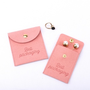 Individuelles Logo bedruckte Microfiber Knopf-Beutel Ohrring Ring Halskette Verpackung Umschlag Beutel Wildleder Geschenk Schmucktasche - Product Image 3
