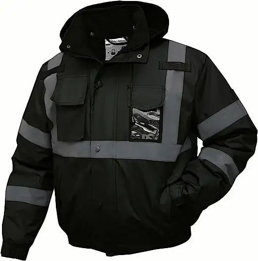 Veste réfléchissante personnalisée pour hommes et femmes Veste coupe-vent imperméable haute visibilité Uniforme de garde de sécurité pour le trafic