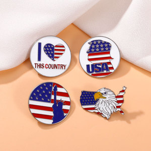 Yini Nhà Sản Xuất Bán Buôn Tùy Chỉnh USA Yêu Nước Men Pins Set, Kẽm Hợp Kim Với Nhựa Thủ Công Epoxy Nhựa Huy Hiệu, Men Kết Cấu - Product Image 3