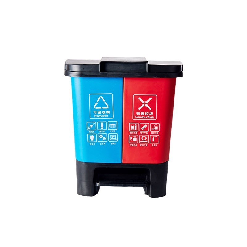 Bleu et rouge (recyclable mais dangereux)