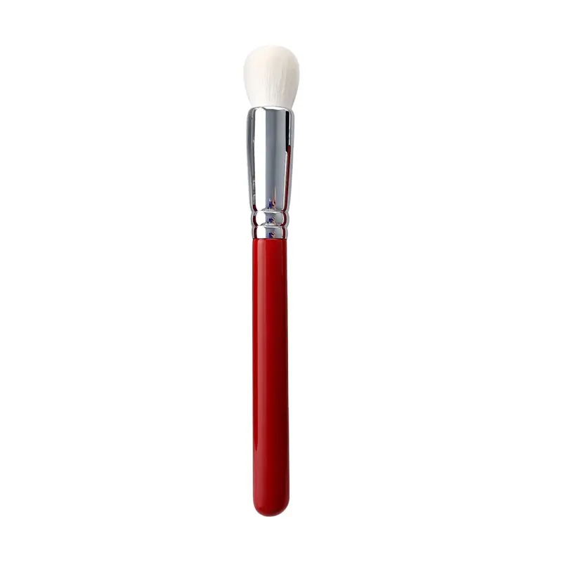 Belleza luxo highend personalizado vermelho cintilante prémio escova contorno custo-benefício para maquiagem cabeça redonda