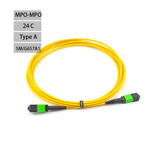 24コアSMエリートMTP MPO APCメスコネクタトランクファイバーケーブルMPO-MPO光ファイバーパッチコード - Product Image 1
