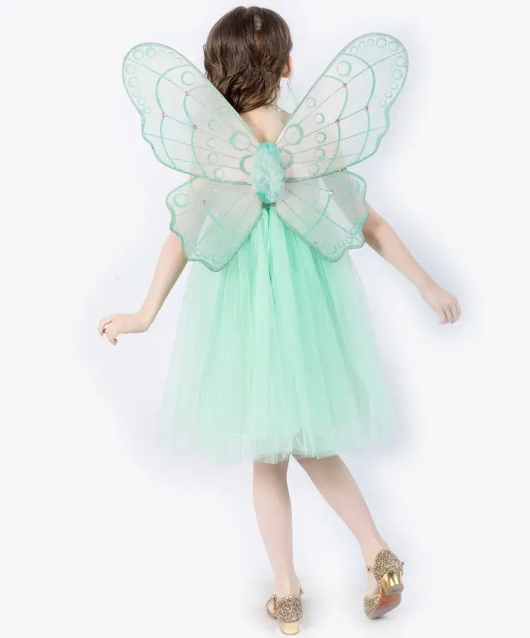 Disfraz de Halloween con alas de hada y mariposa para niños y niñas, disfraz de personaje de dibujos animados