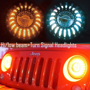 ไฟหน้า LED 7ดวงสำหรับรถยนต์,ไฟหน้า LED ลำแสงต่ำปรับแต่งได้สำหรับรถยนต์ที่มีแสงน้อยไฟหน้ากลมขนาดใหญ่แสงต่ำ - Product Image 4