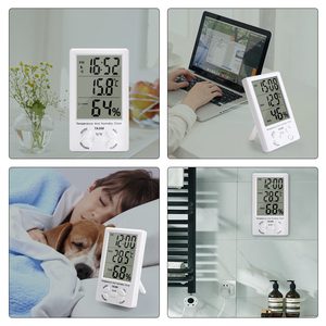 带时间显示温度湿度监测仪的数字室内湿度计温度湿度计 - Product Image 3