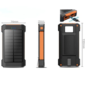 10000mAh <strong>High</strong> Capacity Solar Power Bank Portable Micro USB <strong>Input</strong> Double USB <strong>Output</strong> Fast Charging <strong>Speed</strong> ABS Material LED - Product Image 3