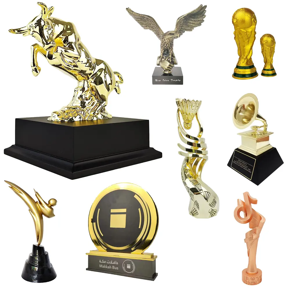 Custom Metal Eagle Golf Trophy Cups Award Sports Football Soccer Gold trofei Oscar Grammy Award Statue