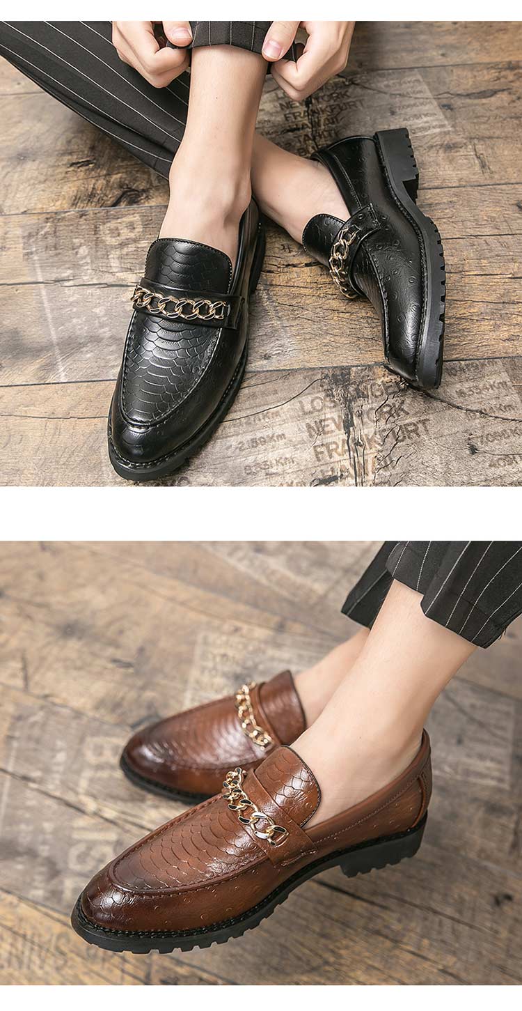 Genuine Moccasins Leather Stylish Casual Dress Formal Loafers Men Brown S219-3509 (STOCK ITEM) 11 PRISTINE