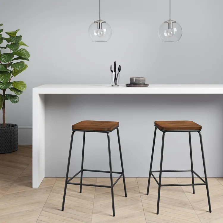 Tabouret de bar de cuisine en fer, de comptoir en bois, en acier, bon marché, offre spéciale