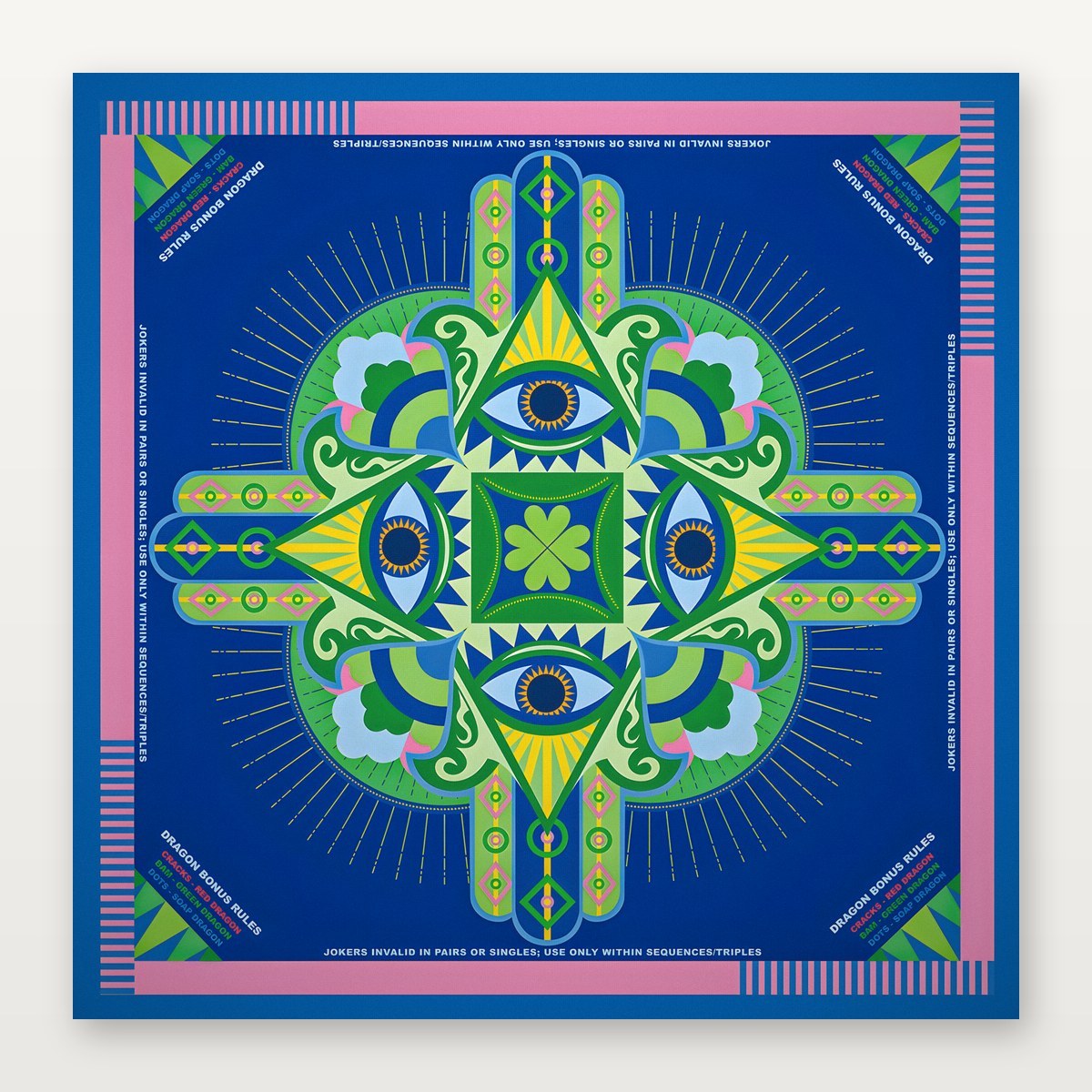 Tapis de mahjong œil bleu