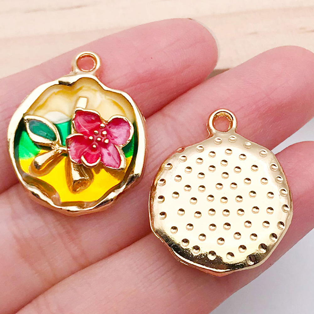 Grande fleur tricolore 24x19mm jaune