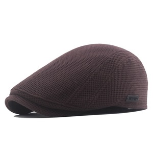 卸売春秋冬暖かいニットキャップベレー帽フラットトップアイビーハット男性用 - Product Image 4