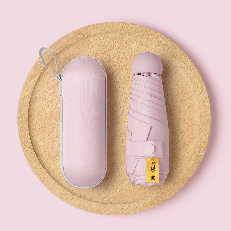 Mini 5-fold 6-rib capsule umbrella - Midsummer Pink