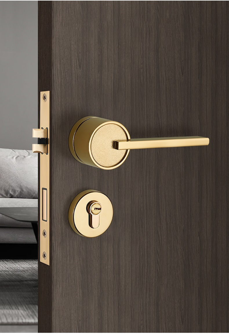 Professional Quality Leather Zinc Door Handle Luxury Lock Door Handle Indoor