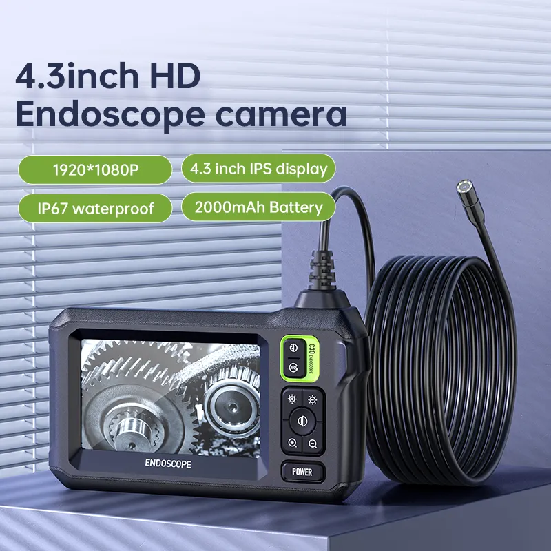 C30-M Portátil Digital Industrial Pipe Endoscópio Vídeo Âmbito Inspeção Câmera Borescope À Prova D' Água Ajustável
