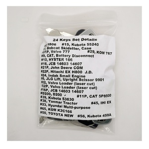 ชุดกุญแจเครื่องจักรกลหนัก,เคสกุญแจจุดระเบิด24ปุ่มสำหรับ CAT Kubota Volvo Komatsu
