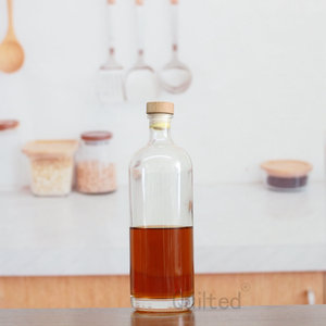 定制设计75cl威士忌瓶0.75l额外火石软木伏特加瓶750毫升带软木塞的玻璃酒瓶 - Product Image 3