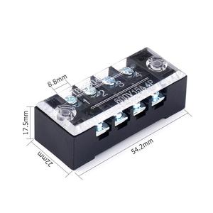 15A 4P 600V tipo fijo tornillo de doble fila bloque de terminales de conductor de latón TB1504 bloques de barrera de conector de cable - Product Image 5