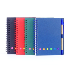 定制4包可用牛皮纸螺旋笔记本A5衬里记事本，带笔夹便签 - Product Image 1