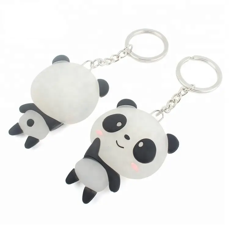 Alta calidad lindo Panda 3D PVC llavero Animal