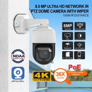 Telecamera di sicurezza 8MP Cctv Poe con Zoom ottico 20X visione notturna a infrarossi da 100 metri