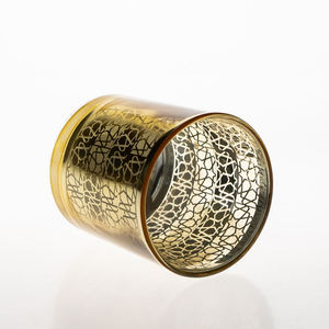 ขายส่งหรูหราปรับแต่งขวดแก้วลายนูนสีน้ําตาลเคลือบด้านสําหรับเทียน - Product Image 3