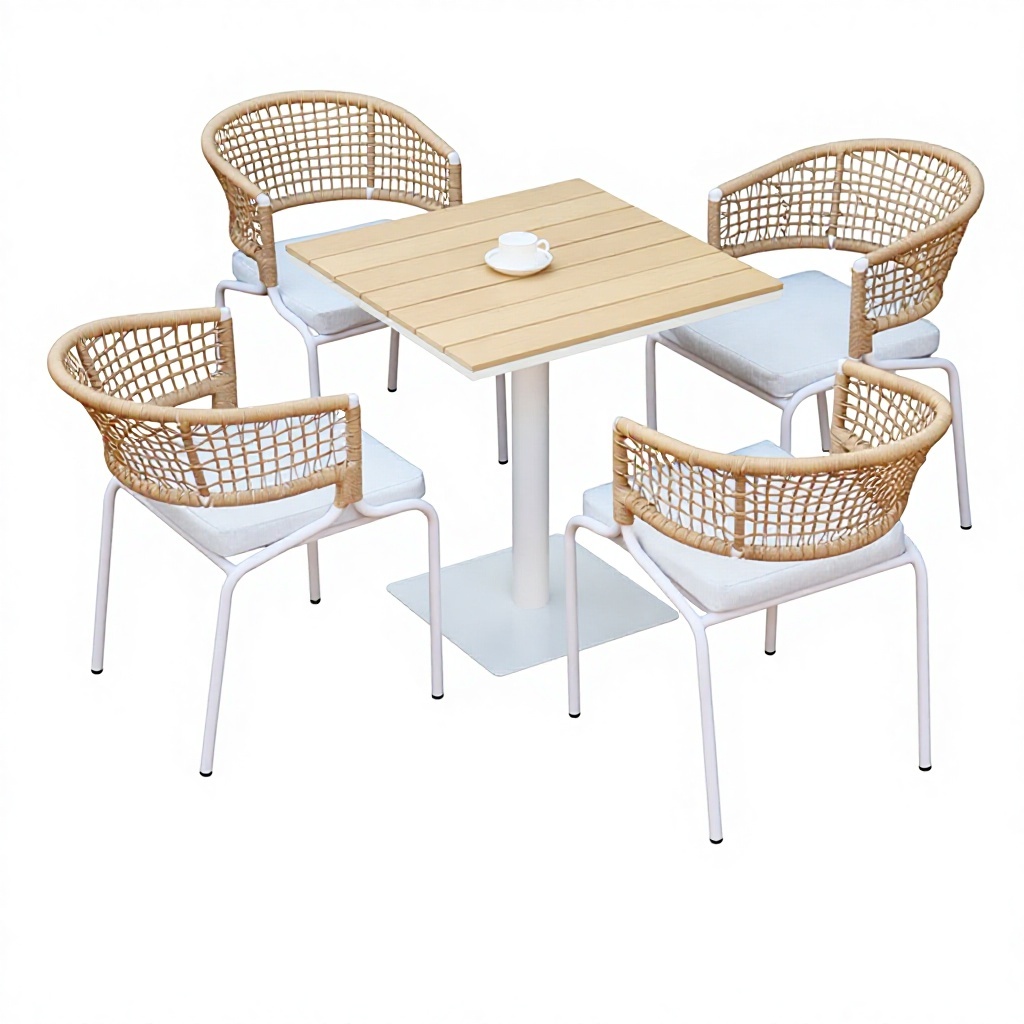 4 sillas 707075cm mesa cuadrada de madera