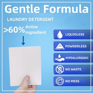 Giysi için yaprak çamaşır yaprağı fabrika yıkama deterjanı kağıt sabun yaprak hipoalerjenik susuz deterjan - Product Image 3