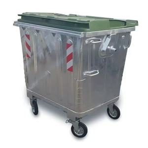 1100 Lít Thép Nhúng Nóng Ngoài Trời Bánh Chân Hoạt Động Kim Loại Chất Thải Bin Xe Tải Tái Chế Container Trailer Móc Nâng Bỏ Qua Bin - Product Image 3