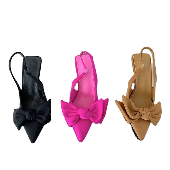 DLR034 all'ingrosso tacchi per donna pump scarpe muli farfallino tacchi a punta vestito sexy moda primavera rosa