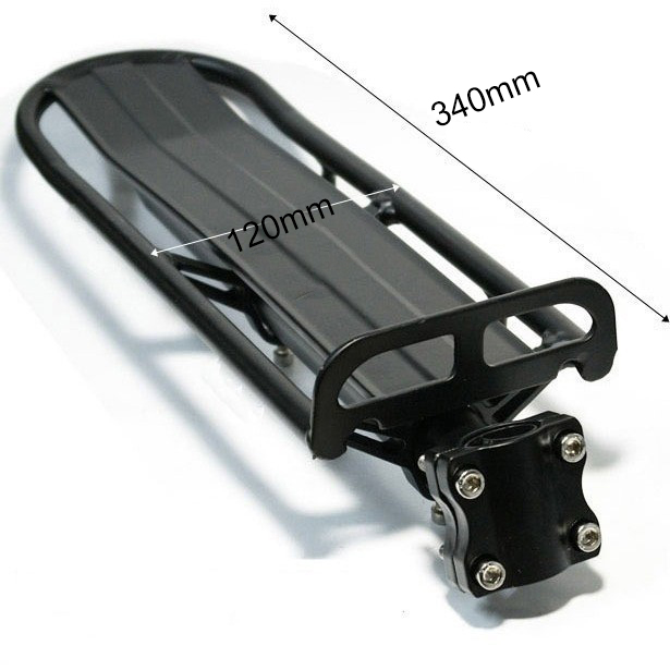 Negro (Rack de placa plana semicircular con montaje de tornillo)