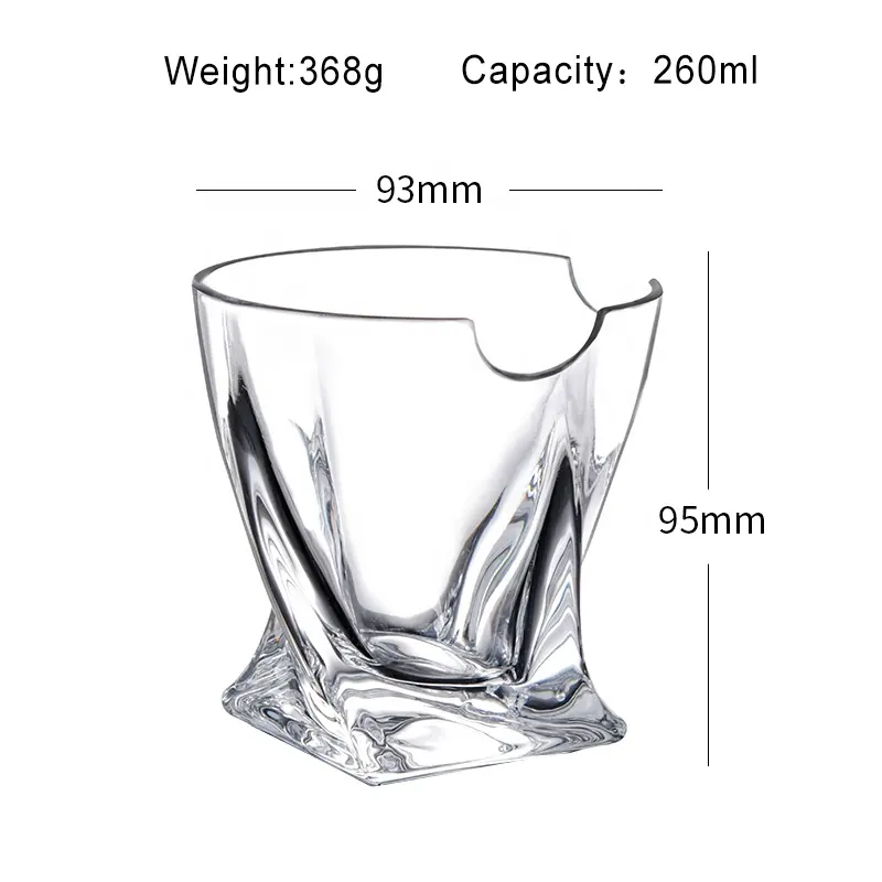 N27 crystal clear glass whiskey cigar glass tumbler cup with cigar holder