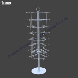 Su misura 3 lati 360 gradi rotanti negozio portatile 4 livelli in metallo filo espositore con ganci - Product Image 5