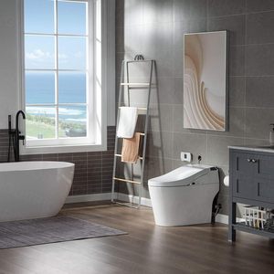 Özel otomatik gömme açık ve yakın 1.28 GPF akıllı klozet kapağı kablosuz uzaktan kumandalı LED ışık banyo için uzatılmış seramik tuvalet - Product Image 5