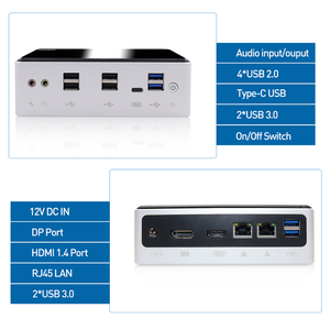 Core i7 10510U i5 10210U Mini PC i3 10110U 4K HTPC dual Lan Barebone Computer Desktop con Win10 pro linux WiFi Tipo-C - Product Image 2