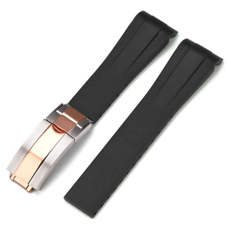 Black+silver rose gold clasp
