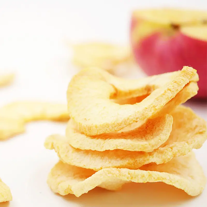 Anillo de manzana seca orgánica cuartos de manzana de fruta deshidratada