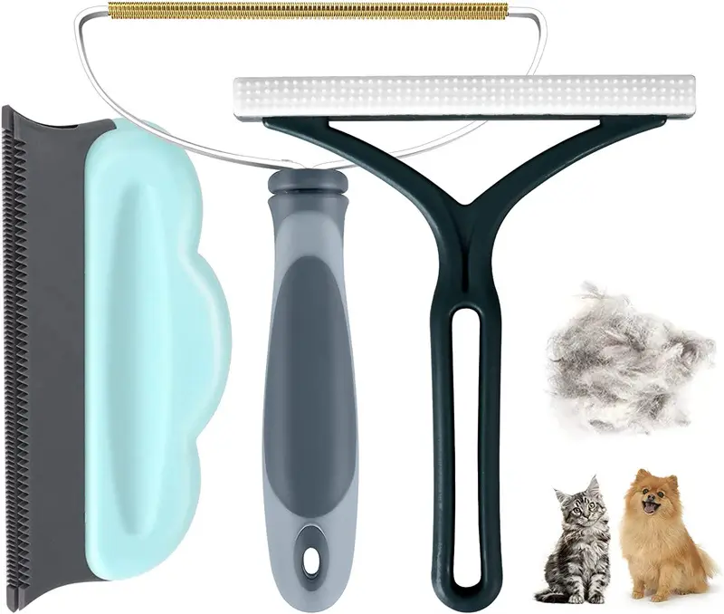 Pet Cleaning & Grooming Produtos Dog Cat Fur removedor de cabelo escova dupla face de cobre Material Pet Hair Remover Set para lavanderia