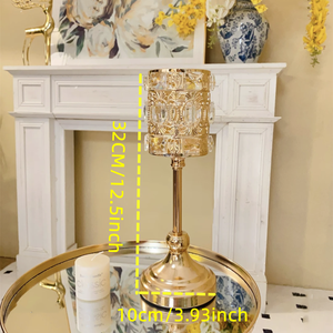 Crystal Candle Holders <strong>Long</strong> Stem Beaded Glass Candlestick Holder Candelabra Table <strong>Centerpieces</strong> for Wedding Party Decor - Product Image 3