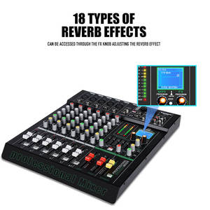 RS6-PRO Professional <strong>6</strong> Channel Mixer <strong>Audio</strong> Mixing Console Broadcast DJ Sound System USB <strong>Interface</strong> - Product Image 3