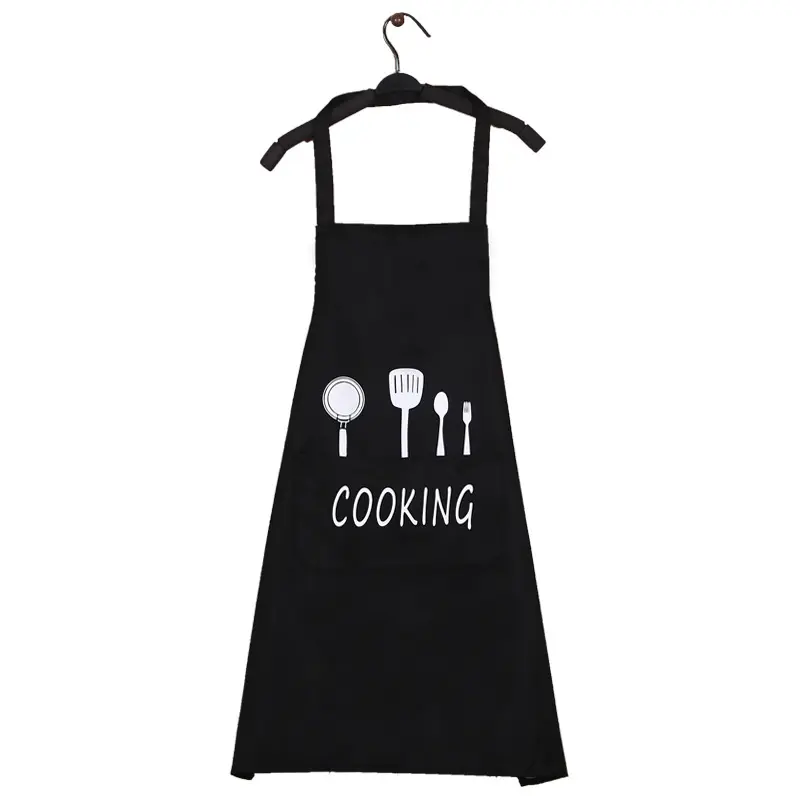 Hand-wiping apron waterproof oil-proof Japanese knife and fork cute fashion apron kitchen overclothes male and female home