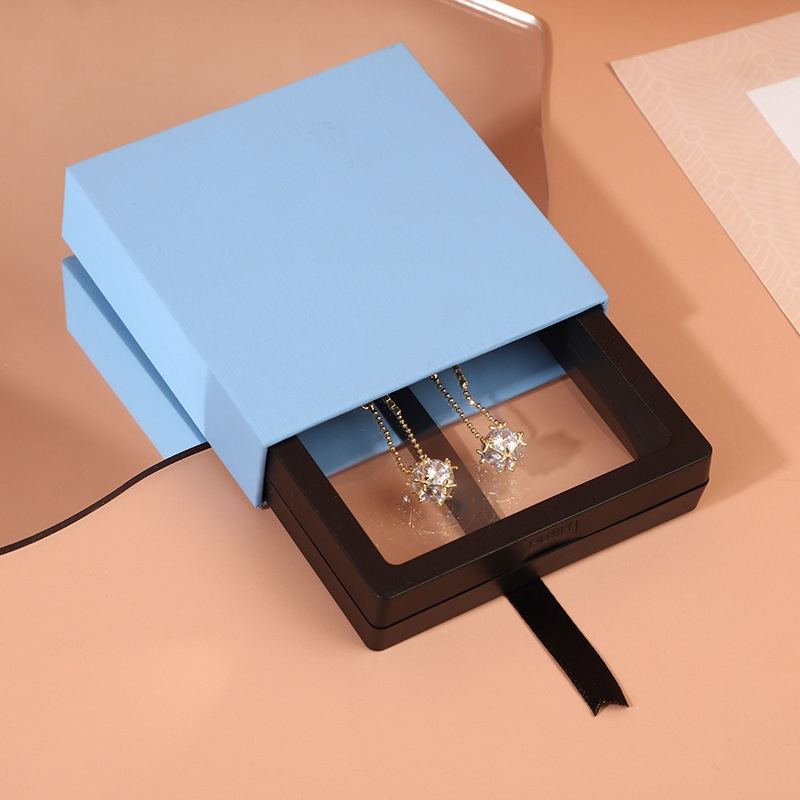 Caja de cartón rígido azul de 3 mm de grosor + caja de suspensión de PE negra