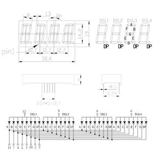 0,56 дюймов четырехзначный светодиодный 7-сегментный дисплей 8 мм высота белый цвет Светодиодная цифровая трубка - Product Image 2